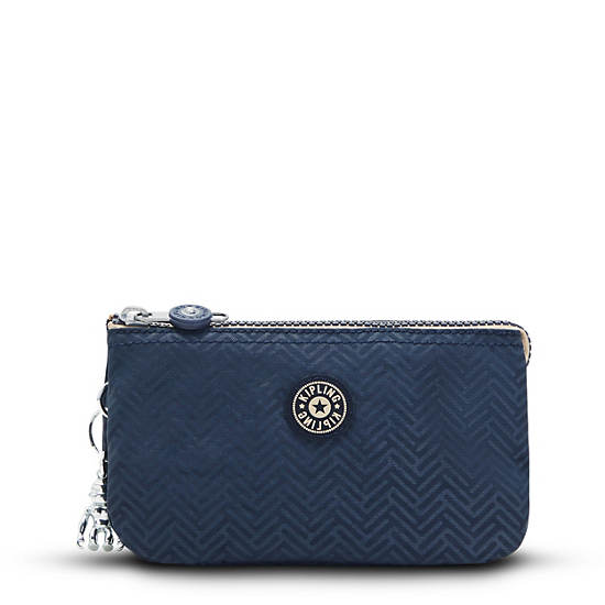 Kipling Creativity Large Pouch Bags Endless Blue Embossed | AU 2086KO